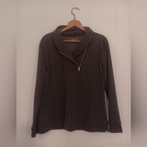 Croft & Barrow chevron print 3/4 zip collar long sleeve